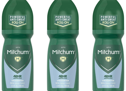 Mitchum Men Anti-Sweat Antiperspirant Deodorant Roll-On Unscented 3.4oz (3 Pack) - Personal Care > Bath & Body