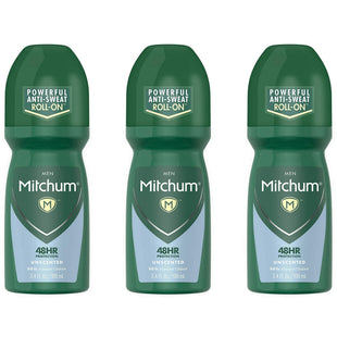Mitchum Men Anti-Sweat Antiperspirant Deodorant Roll-On Unscented 3.4oz (3 Pack) - Personal Care > Bath & Body