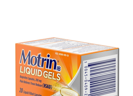 Motrin IB Liquid Gels Ibuprofen 200 mg Pain & Fever Relief Capsules 20ct (24 Pack) - Health Care > Over-the-Counter