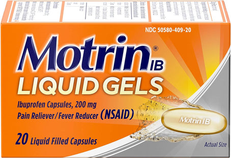 Motrin IB Liquid Gels Ibuprofen 200 mg Pain & Fever Relief Capsules 20ct (24 Pack) - Health Care > Over-the-Counter