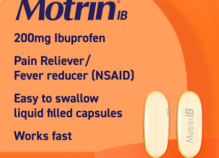 Motrin IB Liquid Gels Ibuprofen 200 mg Pain & Fever Relief Capsules 20ct (2 Pack) - Health Care > Over-the-Counter