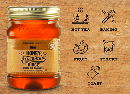 Mountain Ridge Honey Naturally Healthy 100% Pure Raw 18oz (2 Pack) - Food & Beverages > Jam Spreads