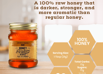 Mountain Ridge Honey Naturally Healthy 100% Pure Raw 18oz (2 Pack) - Food & Beverages > Jam Spreads