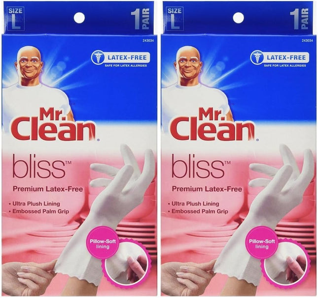 Mr. Clean Premium Latex-Free Gloves Bliss Medium Size 1-Pair (2 Pack) - Household Supplies > Cleaning