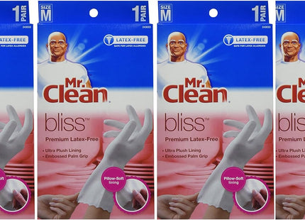 Mr. Clean Premium Latex-Free Gloves Bliss Medium Size 1-Pair (4 Pack) - Household Supplies > Cleaning