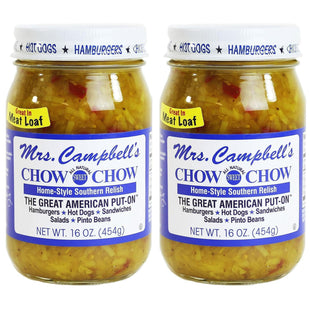 Mrs. Campbell’s All Natural Sweet Southern Chow Relish 16oz (2 Pack) - Food & Beverages > Jam Honey Spreads Jams