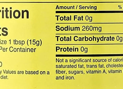 a bottle of nutrition information on a table