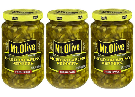 Mt Olive Pickle Diced Jalapeno Pepper Pickled Low Calorie Fresh 12oz - Food & Beverages > Jam Honey Spreads Jams