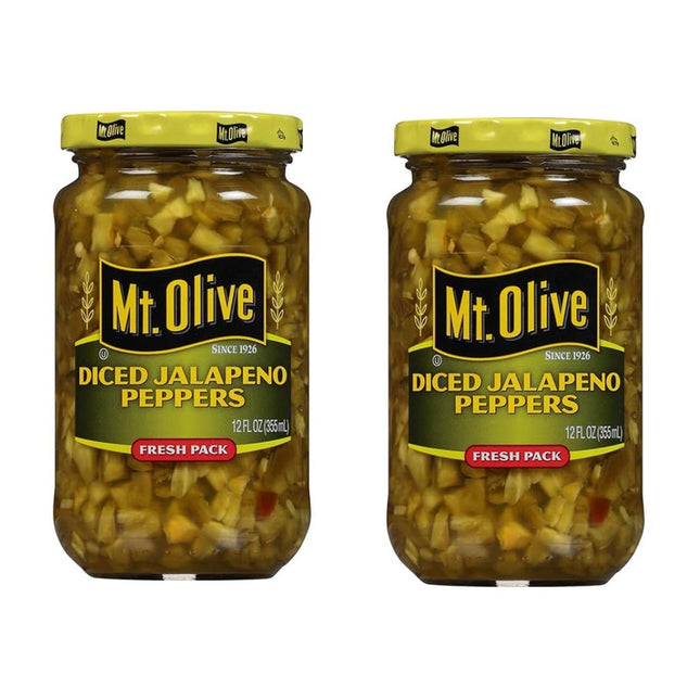 Mt Olive Pickle Diced Jalapeno Pepper Pickled Low Calorie Fresh 12oz (2 Pack) - Food & Beverages > Jam Honey Spreads