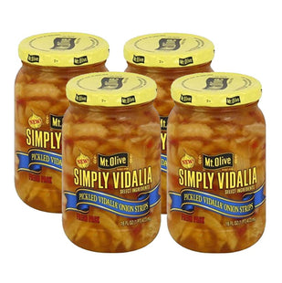 Mt. Olive Simply Vidalia Pickled Onion Strips No Artificial Color 16oz (4 Pack) - Food & Beverages > Jam Honey Spreads