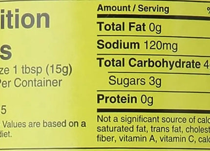 a bottle of nutrition information on a table