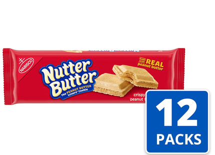 NABISCO Nutter Butter Smooth Creamy Peanut Wafer Cookies 10.5oz (12 Pack) - Food & Beverages > Sweets Chocolate Biscuits