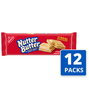 NABISCO Nutter Butter Smooth Creamy Peanut Wafer Cookies 10.5oz (12 Pack) - Food & Beverages > Sweets Chocolate Biscuits