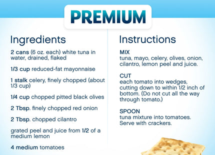 Nabisco Premium Unsalted Tops Saltine Crispy Low Salt Crackers 16oz - Food & Beverages > Pantry Crispbread