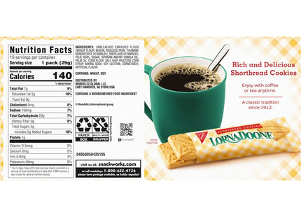 Nabisco Lorna Doone Shortbread Cookies 1.5 x 3 Per Box 4.5oz (10 Pack) - Food & Beverages > Sweets Chocolate Biscuits