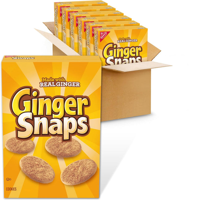 NABISCO Real Ginger Snaps Old Fashioned Cookies Crunchy Snack 16oz (12 Pack) - Food & Beverages > Sweets Chocolate