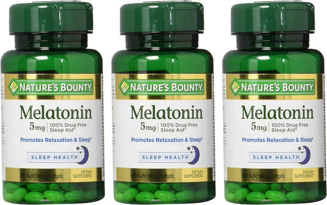 Nature’s Bounty Natural Sleep Aid Relaxation & Softgels 5mg 90ct (3 Pack) - Health Care > Vitamins Lifestyle