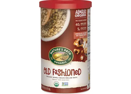 a close up of a can of oatmeal with nuts and raisin