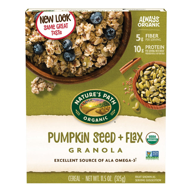 Nature’s Path Organic Granola FlaxPlus PumPackin Non-GMO 11.5oz (12 Pack) - Food & Beverages > Pasta Grains Cereals