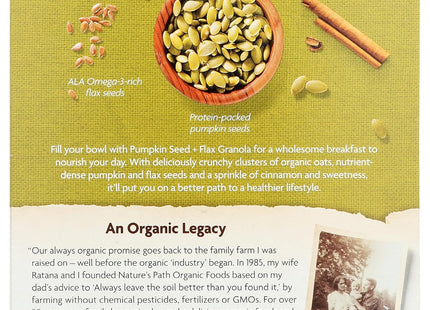 Nature’s Path Organic Granola FlaxPlus PumPackin Non-GMO 11.5oz - Food & Beverages > Pasta Grains Cereals