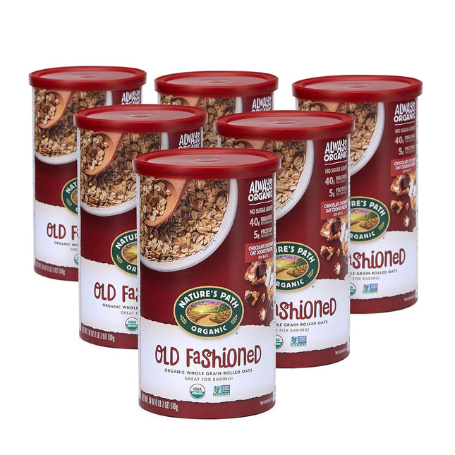 Nature’s Path Organic Old Fashioned Oatmeal Whole Grain Non-GMO 18oz (6 Pack) - Food & Beverages > Pasta Grains Cereals