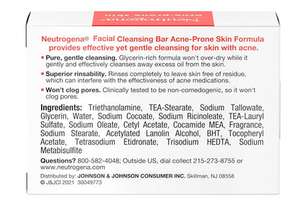 Neutrogena Glycerin Facial Cleansing Bar for Acne-Prone Skin 3.5oz - Personal Care > Cleansers & Toners