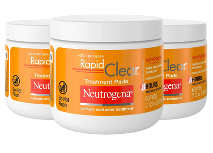 Neutrogena Rapid Clear Face Acne Treatment Pads Maximum Strength 60 Ct (3 Pack) - Personal Care > Skin & Blemish