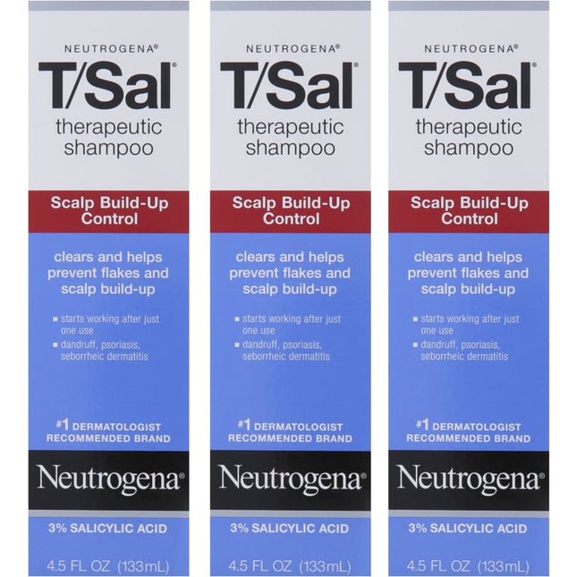 Neutrogena T/Sal Therapeutic Shampoo Scalp Build-up Control 4.5 FLoz (3 Pack) - Personal Care > Hair & Styling