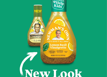 Newman’s Own Lemon Basil Italian Vinaigrette Dressing Gluten-Free 16oz (4 Pack) - Food & Beverages > Condiments