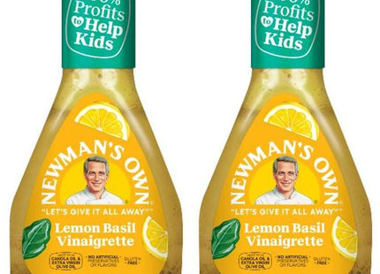 Newman’s Own Lemon Basil Italian Vinaigrette Dressing Gluten-Free 16oz (6 Pack) - Food & Beverages > Condiments