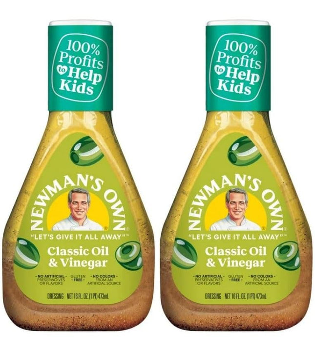 Newman’s Own Olive Oil & Vinegar Salad Dressing No Artificial 16oz (2 Pack) - Food Beverages > Condiments Sauces