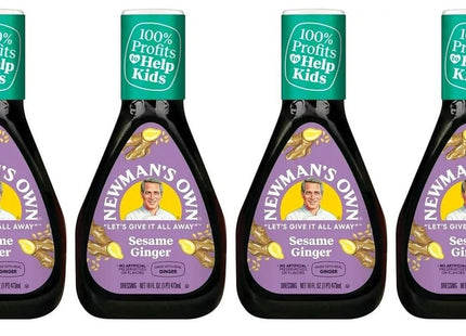 Newman’s Own Sesame Ginger Salad Dressing Low Fat Rice Vinegar 16oz (4 Pack) - Food & Beverages > Condiments Sauces