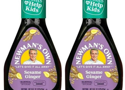 Newman’s Own Sesame Ginger Salad Dressing Low Fat Rice Vinegar 16oz (12 Pack) - Food & Beverages > Condiments Sauces