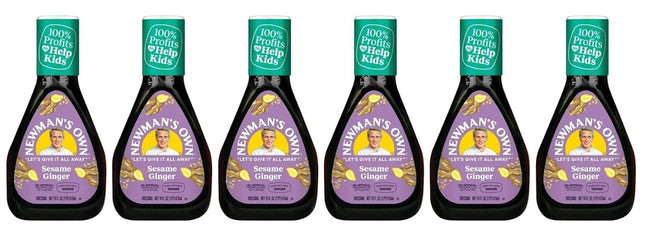 Newman’s Own Sesame Ginger Salad Dressing Low Fat Rice Vinegar 16oz (6 Pack) - Food & Beverages > Condiments Sauces