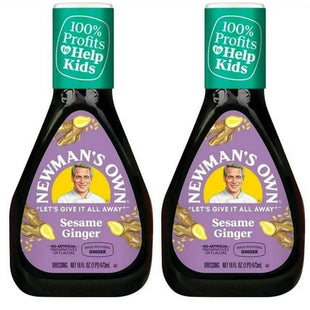 Newman’s Own Sesame Ginger Salad Dressing Low Fat Rice Vinegar 16oz (2 Pack) - Food & Beverages > Condiments Sauces