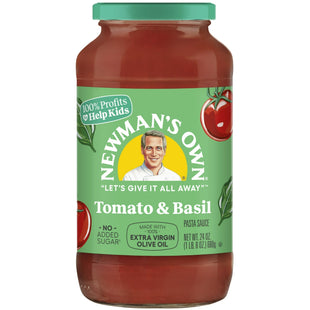 Newman’s Own Tomato & Basil Bambolina Pasta Sauce EV Olive Oil 24oz (3 Pack) - Food Beverages > Condiments Sauces