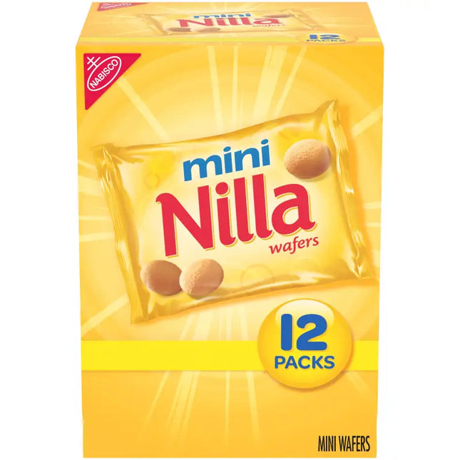 a close up of a box of mini nilla wafers