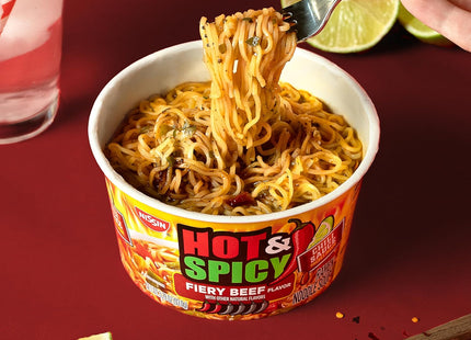 Nissin Bowl Noodles Hot & Spicy Beef Flavor Ramen Noodle Soup 3.28oz - Food Beverages > Pasta Grains Cereals