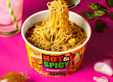 Nissin Bowl Noodles Hot & Spicy Beef Flavor Ramen Noodle Soup 3.28oz (2 Pack) - Food Beverages > Pasta Grains Cereals