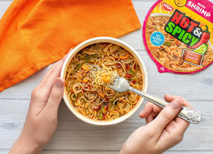 Nissin Bowl Noodles Hot & Spicy Beef Flavor Ramen Noodle Soup 3.28oz (2 Pack) - Food Beverages > Pasta Grains Cereals