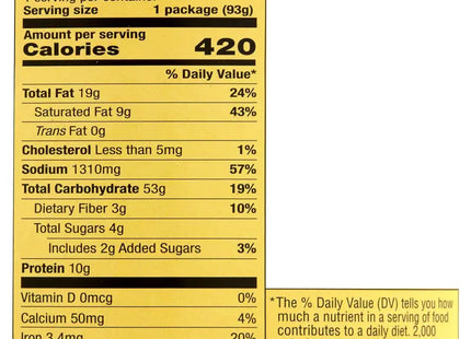 a close up of a nutrition label on a white background