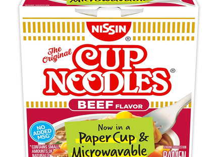 Nissin Cup O’Noodles Ramen Noodle Soup Beef Flavor 2.25oz (12 Pack) - Food & Beverages > Pasta Grains Cereals Noodles