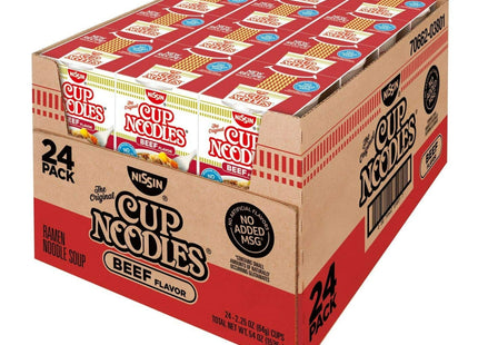Nissin Cup O’Noodles Ramen Noodle Soup Beef Flavor 2.25oz (12 Pack) - Food & Beverages > Pasta Grains Cereals Noodles