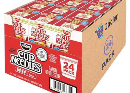 Nissin Cup O’Noodles Ramen Noodle Soup Beef Flavor 2.25oz (24 Pack) - Food & Beverages > Pasta Grains Cereals Noodles