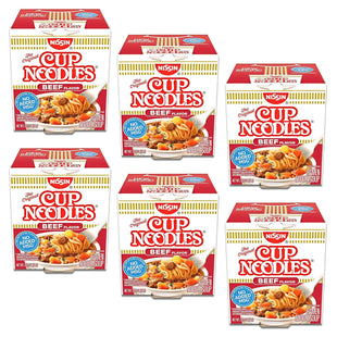 Nissin Cup O’Noodles Ramen Noodle Soup Beef Flavor 2.25oz (6 Pack) - Food & Beverages > Pasta Grains Cereals Noodles