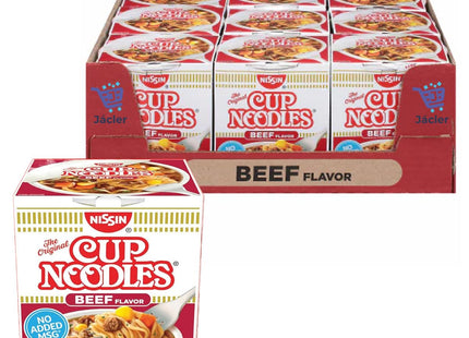 Nissin Cup O’Noodles Ramen Noodle Soup Beef Flavor 2.25oz (60 Pack) - Food & Beverages > Pasta Grains Cereals Noodles