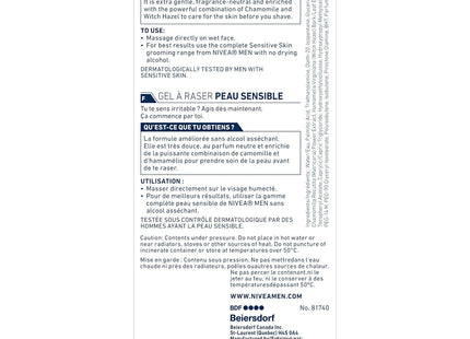 Nivea For Men Sensitive Shaving Gel V-E Chamomile Witch Hazel 7oz (4 Pack) - Personal Care > & Grooming Creams Foams