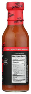 a close up of a bottle of hot sauce with ingredients