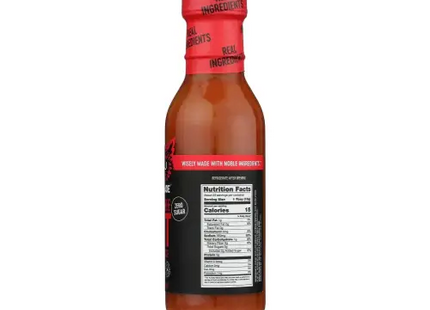 a close up of a bottle of hot sauce with ingredients