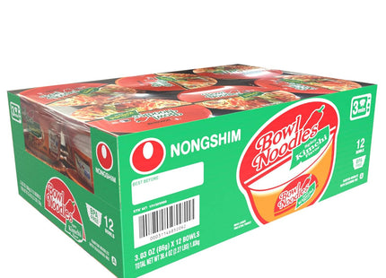 Nongshim Bowl Spicy Kimchi flavor Noodle Soup Microwavable 3.03oz (12 Pack) - Food & Beverages > Pasta Grains Cereals